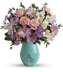 Teleflora's Blushing Aqua Bouquet from Swindler and Sons Florists in Wilmington, OH